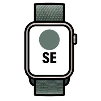 Apple watch se/ gps/ 44mm/ caja de aluminio blanco estrella/ correa loop deportiva verde lago