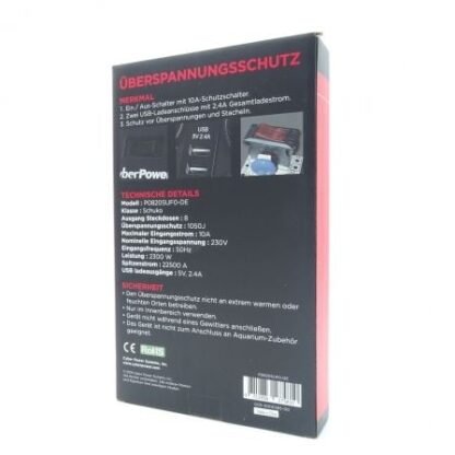 Regleta con interruptor cyberpower p0820sud0-de/ 8 tomas de corriente/ 2 usb/ cable 1.8m/ negra - Imagen 5