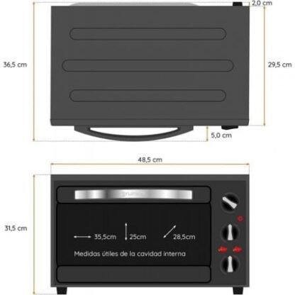 Horno de sobremesa grunkel hr-28n rm/ 1600w/ capacidad 28l - Imagen 4