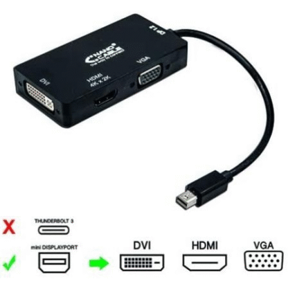 Cable conversor nanocable 10.16.3302-bk/ mini displayport macho - vga hembra/ hdmi hembra/ dvi hembra - Imagen 3