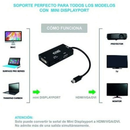 Cable conversor nanocable 10.16.3302-bk/ mini displayport macho - vga hembra/ hdmi hembra/ dvi hembra - Imagen 4