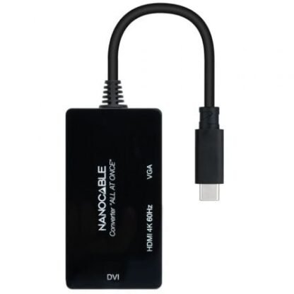 Conversor nanocable 10.16.4301-all/ usb tipo-c macho - hdmi hembra - dvi-i hembra - vga hembra/ 20cm/ negro - Imagen 2