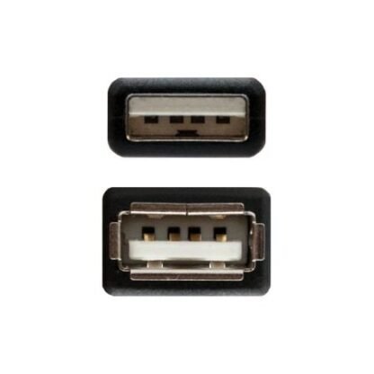 Cable alargador usb 2.0 nanocable 10.01.0202-bk/ usb macho - usb hembra/ 1m/ negro - Imagen 3