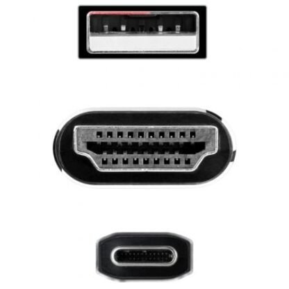 Cable hdmi nanocable 10.15.4354/ hdmi macho - usb macho/ usb tipo-c macho/ 1.8m/ negro - Imagen 3
