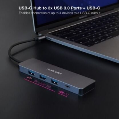 Hub usb tipo-c nanocable 10.16.4409/ 3xusb/ 1xusb tipo-c/ gris - Imagen 3
