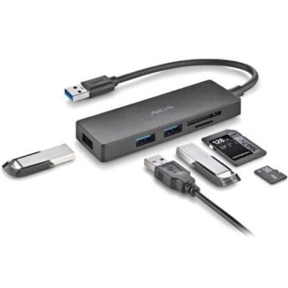 Hub usb ngs ihub reader/ 3xusb 3.0/ 1xlector de tarjetas - Imagen 3