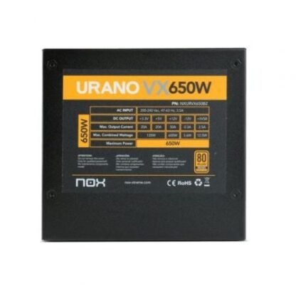 Fuente de alimentación nox urano vx/ 650w/ ventilador 12cm/ 80 plus bronze - Imagen 4