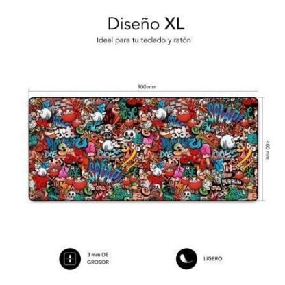 Alfombrilla subblim 01puw02 graffiti xl/ 900 x 400 x 3 mm - Imagen 3