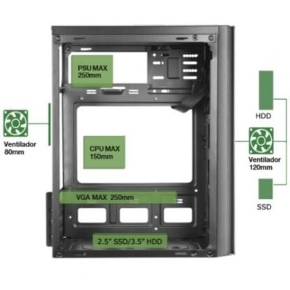 Caja minitorre anima ac6500 con fuente 500w - Imagen 4