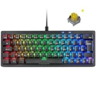 Teclado gaming mecánico mars gaming mkminipro/ switch amarillo