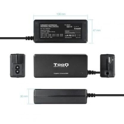 Cargador de portátil tooq tqlc-65bs02at/ 65w/ automático/ 8 conectores/ voltaje 18.5-20v/ 1 usb - Imagen 3