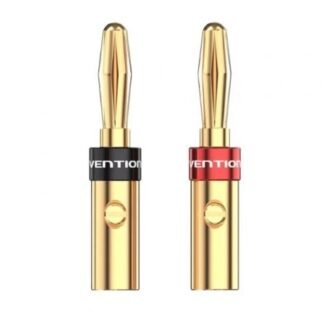 Adaptador/ conector banana vention bfdj0-2/ cable de audio hembra - banana macho/ 2 uds/ dorado