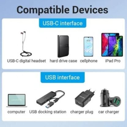 Adaptador usb 3.0 vention cdph0/ usb macho - usb tipo-c hembra - Imagen 3