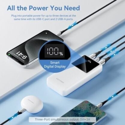 Powerbank 20000mah vention fhlw0/ 22.5w/ blanca - Imagen 4