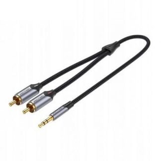 Cable estéreo vention bcnbj/ jack 3.5 macho - 2x rca macho/ 5m/ gris
