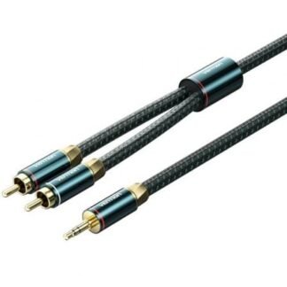 Cable audio vention bcsgf/ 2x rca macho - jack 3.5 macho/ 1m/ verde y negro