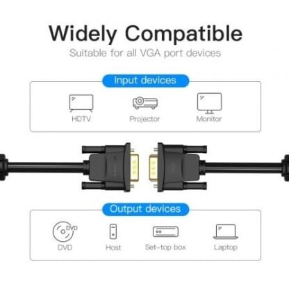 Cable vga vention dadbl/ vga macho - vga macho/ 10m/ negro - Imagen 2