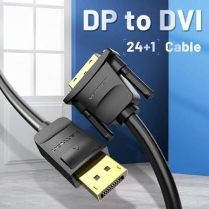Cable conversor vention hafbh/ displayport macho - dvi macho/ 2m/ negro - Imagen 2