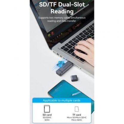 Lector de tarjetas externo vention cllh0/ usb 3.0/ usb tipo-c - Imagen 4
