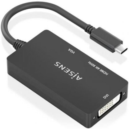 Conversor hdmi aisens a109-0954/ usb tipo-c macho - dvi/hdmi/vga hembra/ 15cm/ negro - Imagen 2