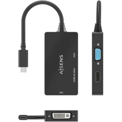 Conversor hdmi aisens a109-0954/ usb tipo-c macho - dvi/hdmi/vga hembra/ 15cm/ negro - Imagen 4