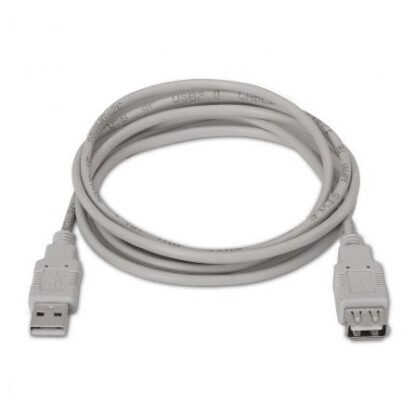 Cable alargador usb 2.0 aisens a101-0012/ usb macho - usb hembra/ hasta 2.5w/ 60mbps/ 1m/ beige - Imagen 2