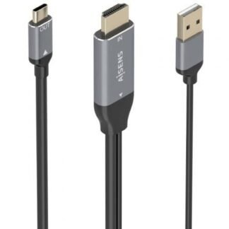 Cable conversor aisens a109-0871/ hdmi macho/ usb macho - usb tipo-c macho/ 1.8m/ negro