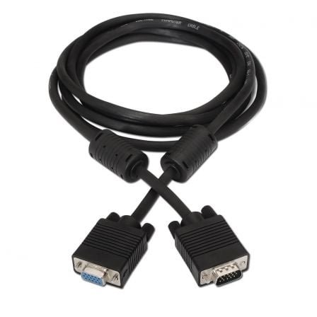 Cable svga aisens a113-0079/ vga macho - vga hembra/ hasta 3w/ 10mbps/ 3m/ negro - Imagen 2