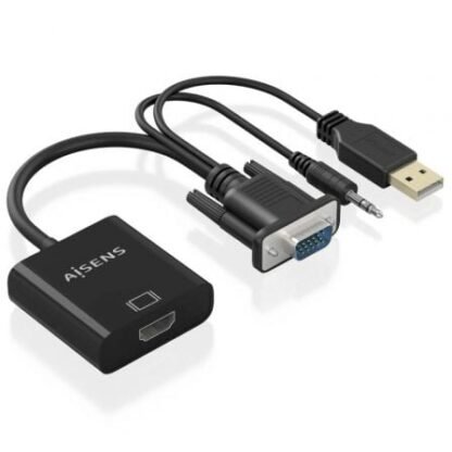 Cable conversor aisens a115-0872 svga macho - usb macho/ jack macho - hdmi hembra/ 20cm/ negro - Imagen 2