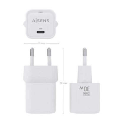 Cargador de pared gan aisens asch-30w1p018-w/ 1xusb tipo-c/ 30w - Imagen 4