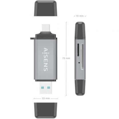 Lector de tarjetas externo aisens ascr-2ac11-gr/ usb 3.1 - Imagen 4