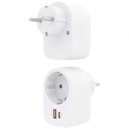 Enchufe aisens asps-1a1c06-w/ 1 toma de corriente/ 1 usb tipo-c pd/ 1 usb/ blanco - Imagen 3