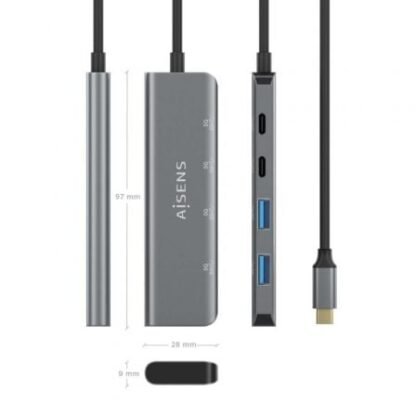 Hub usb tipo-c aisens a109-0763/ 2xusb/ 2xusb tipo-c/ gris - Imagen 4