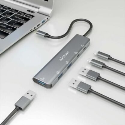 Hub usb tipo-c aisens a109-0857/ 3xusb/ 1xusb tipo-c/ 1xusb tipo-c pd/ gris - Imagen 5