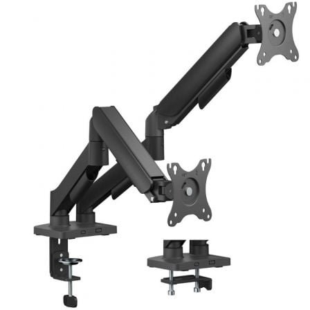 Soporte de mesa con contrapeso para 2 monitores aisens dt32tsr-357/ giratorio/ inclinable/ hasta 9kg