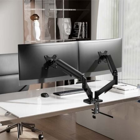 Soporte de mesa con contrapeso para 2 monitores aisens dt32tsr-357/ giratorio/ inclinable/ hasta 9kg - Imagen 5