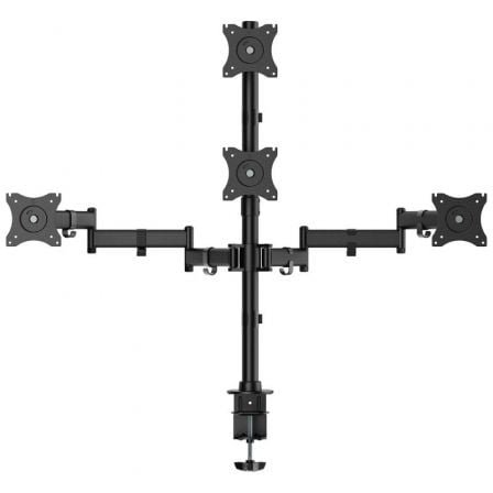 Soporte de mesa para 4 monitores y tv aisens dt27tsr-379/ giratorio/ inclinable/ hasta 8kg - Imagen 2