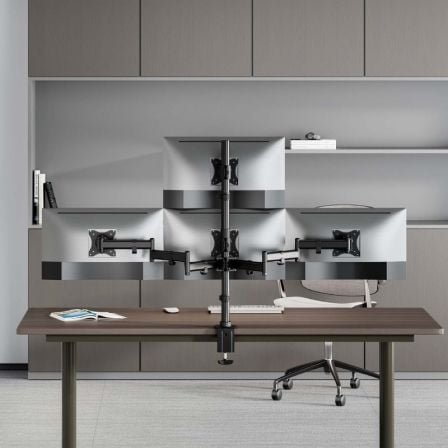 Soporte de mesa para 4 monitores y tv aisens dt27tsr-379/ giratorio/ inclinable/ hasta 8kg - Imagen 3