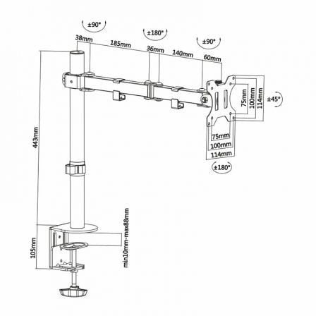 Soporte de mesa para monitor aisens dt32tsr-039/ hasta 8kg - Imagen 5