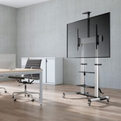 Soporte de suelo inclinable con ruedas y manivela aisens ft100te-125 para tv 60-100"/ hasta 100kg - Imagen 5