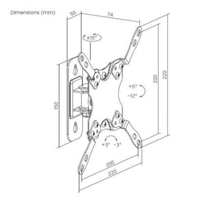 Soporte de pared giratorio/ inclinable/ nivelable aisens wt42tsl-273 para monitores y tv de 13-42"/ hasta 20kg - Imagen 4