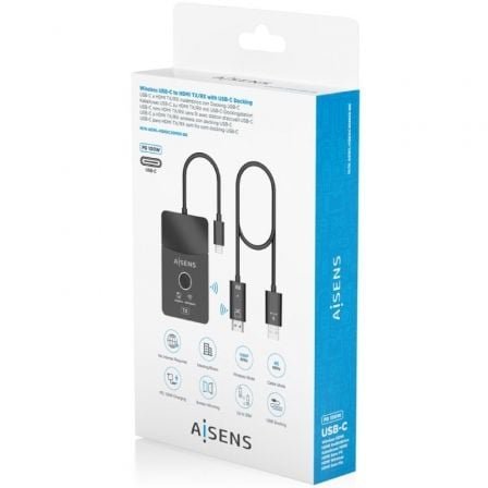 Adaptador/transmisor de vídeo inalámbrico usb tipo-c - hdmi aisens aswl-h2kdc30m05-bk/ 100w - Imagen 4