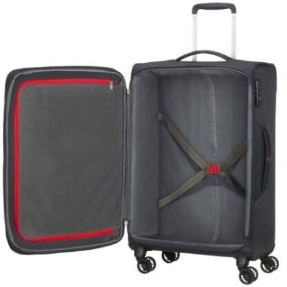 Maleta mediana american tourister crosstrack spinner expansible 67cm/ 67.5x42x27.5cm/ 4 ruedas/ gris y rojo - Imagen 3