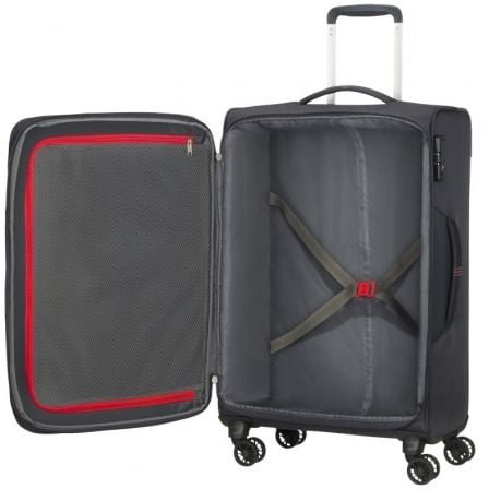 Maleta mediana american tourister crosstrack spinner expansible 67cm/ 67.5x42x27.5cm/ 4 ruedas/ gris y rojo - Imagen 3