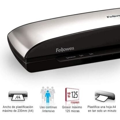 Plastificadora fellowes spectra a4/ hasta a4 y 125 micras/ negra y gris - Imagen 2