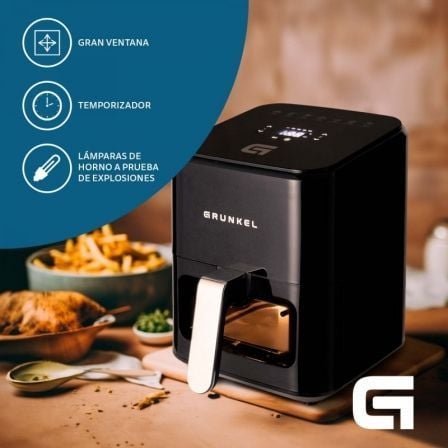 Freidora por aire airfryer / sin aceite grunkel black easy fryer/ 1200w/ capacidad 4l - Imagen 4