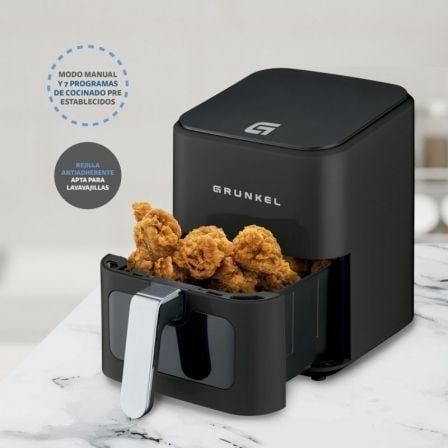 Freidora por aire airfryer / sin aceite grunkel black easy fryer/ 1200w/ capacidad 4l - Imagen 5