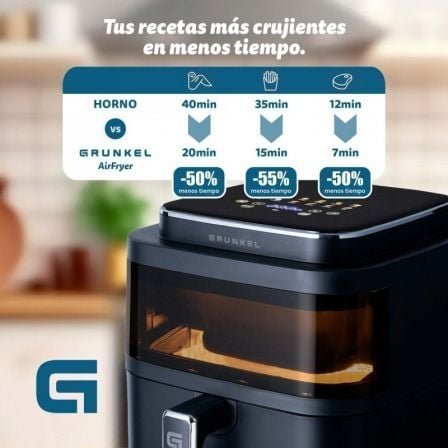 Freidora por aire airfryer / sin aceite grunkel black light fryer/ 1400w/ capacidad 6l - Imagen 2