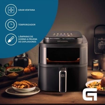 Freidora por aire airfryer / sin aceite grunkel black light fryer/ 1400w/ capacidad 6l - Imagen 3