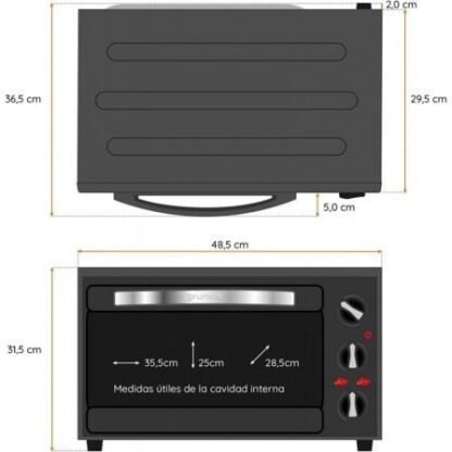 Horno de sobremesa grunkel hr-28n rm/ 1600w/ capacidad 28l - Imagen 4